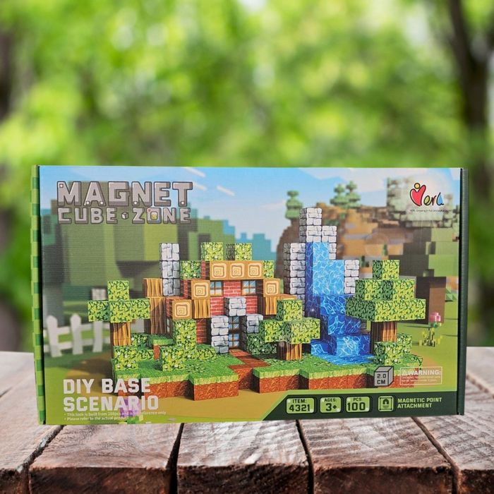 Магнитен конструктор с кубчета, 100 части, Magnet Cube Zone – DIY Base