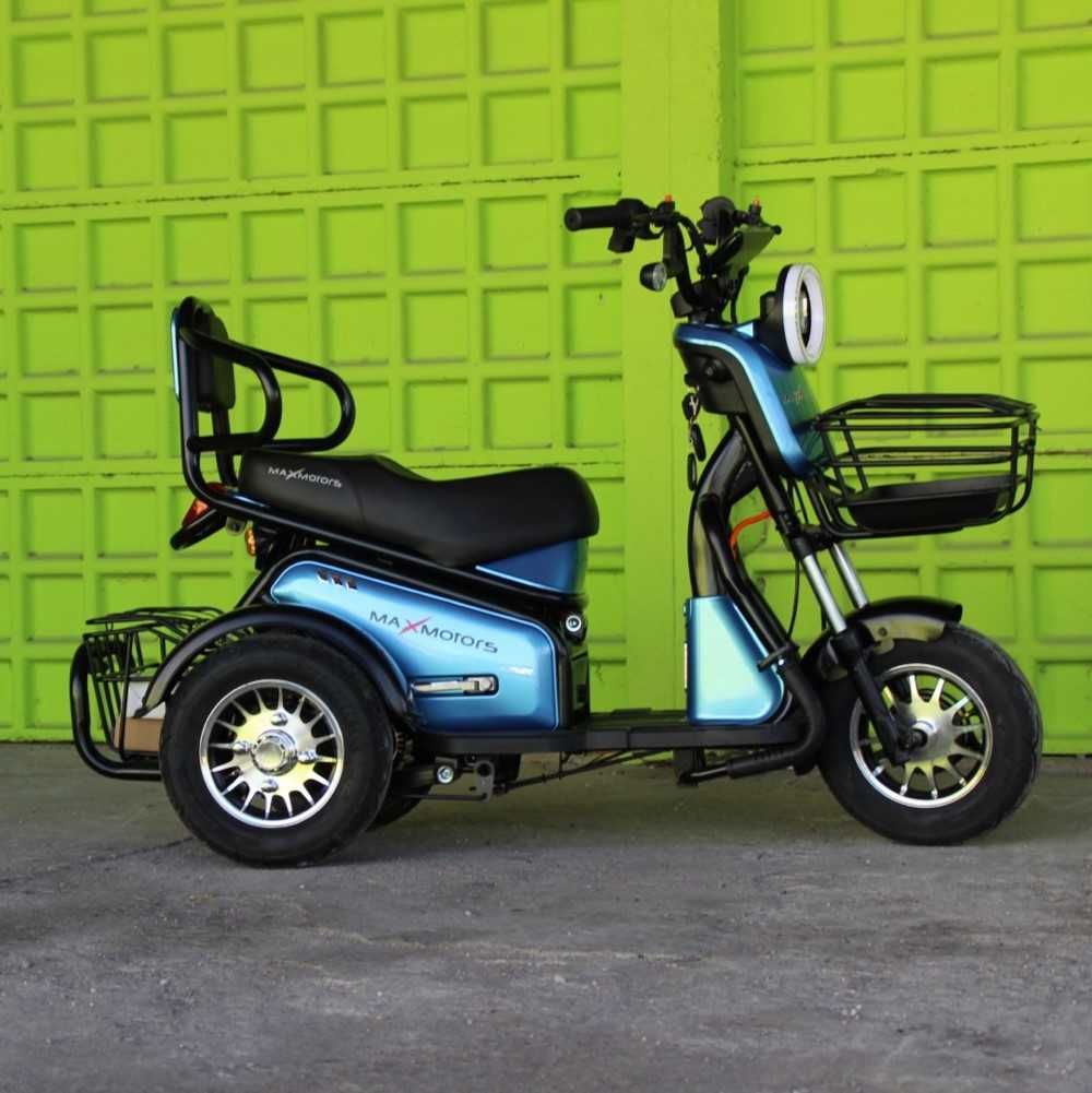 Двуместна електрическа триколка MaxMotors Pudding 1800W-48V-20Ah-BLUE