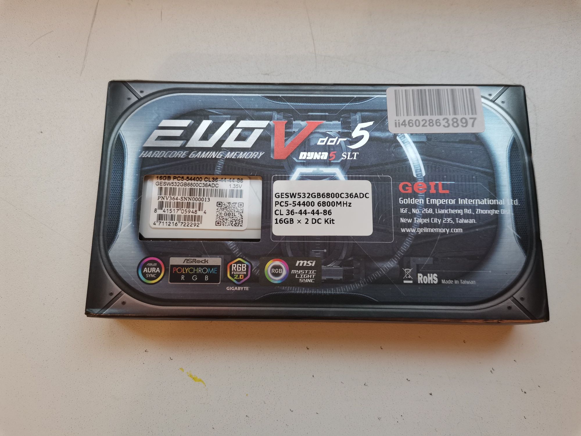 Geil 2x16GB 6800MHz CL36 DDR5