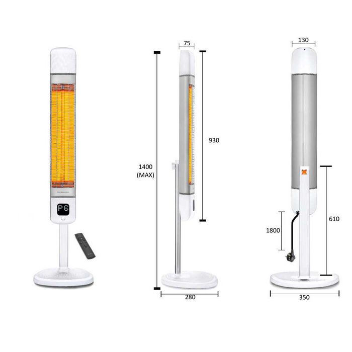 Incalzitor terasa si interior-infrarosu Luxeva SMART PRO FR Negru/ alb