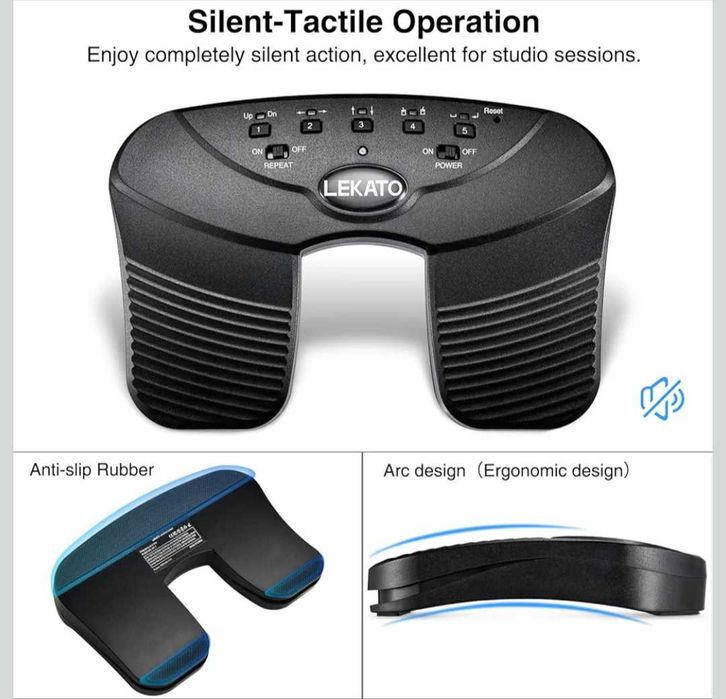 LEKATO Bluetooth педал за превъртане на страници за таблети смартфони