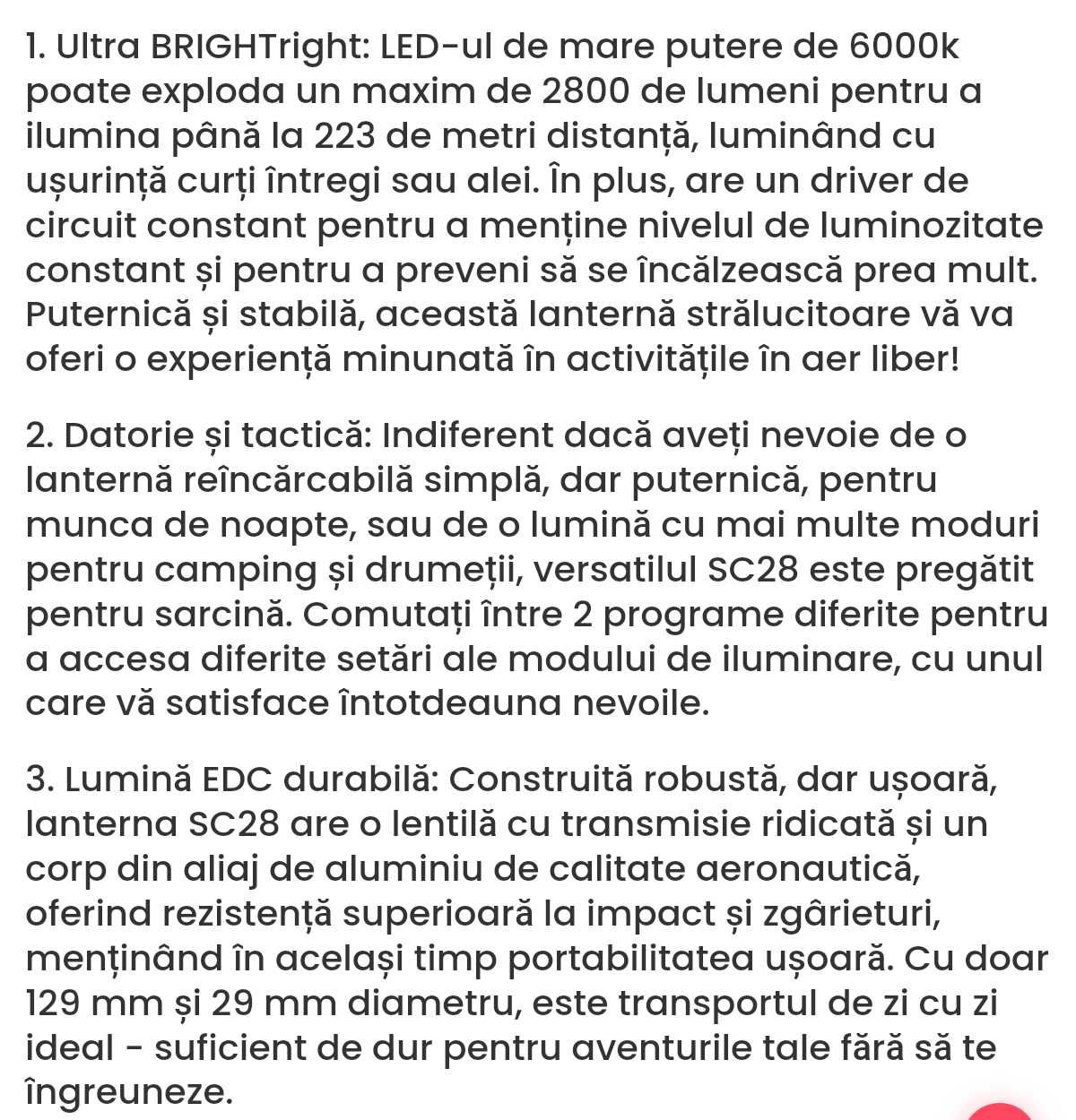 Lanterna  Tactica  SOFIRN  SC 28 - NOUA