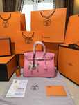 Geanta Hermes Birkin 35cm Pink/Accesorii Silver/Piele/Punga/Cutie