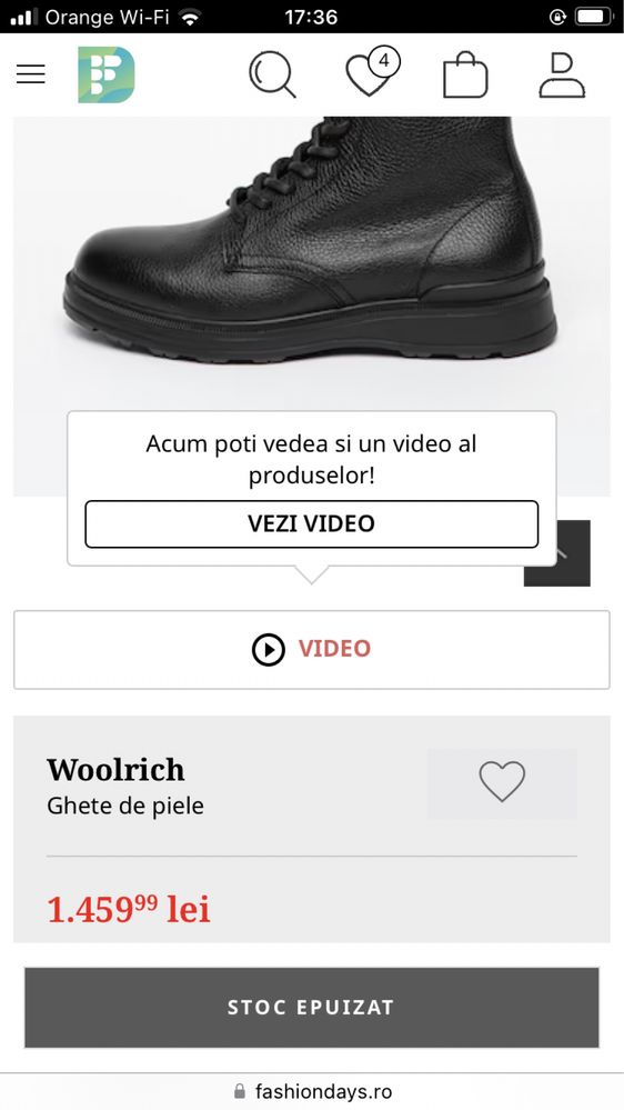 Ghete Piele Naturală Woolrich Vibram