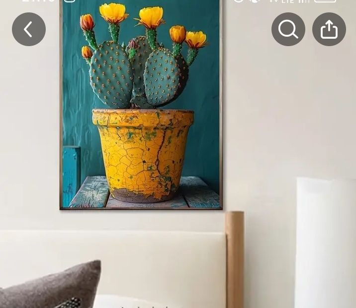 Мексиканска Градска Сцена - Рамкова Стенна Декорация с Цветна Архитект