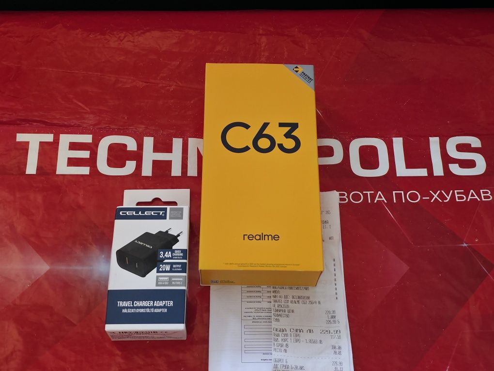 ЧИСТО НОВ 256GB Realme C63 Гаранция Технополис 2027г. Blue / Син