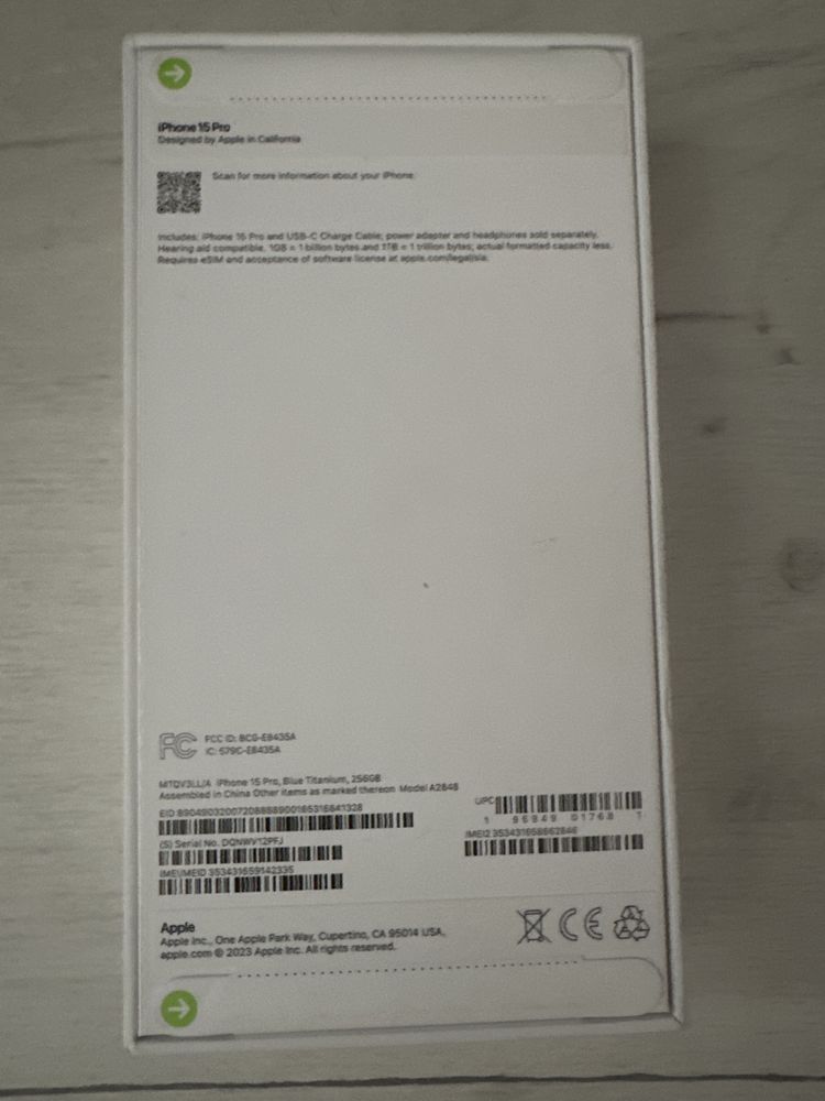 ‼️Vand iPhone 15 Pro 256Gb  Blue Titanium sigilat neverlokt‼️