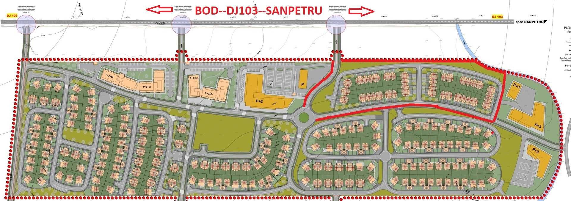 Loturi intravilan intrare Bod din Sanpetru, CF curti-constructii- RATE