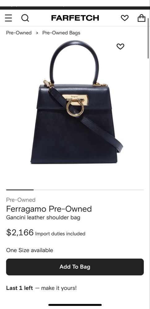 Оригинална чанта Salvatore Ferragamo Gancini
