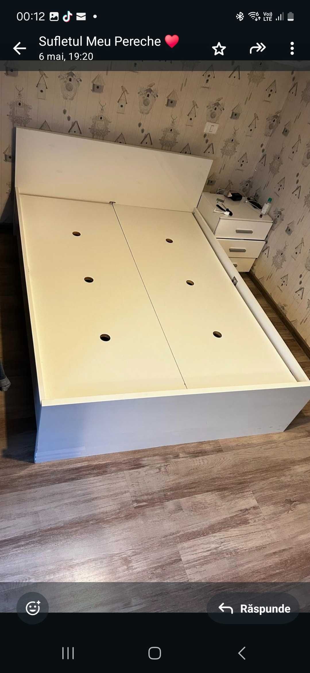 Vand pat din MDF luciuos culoare alb