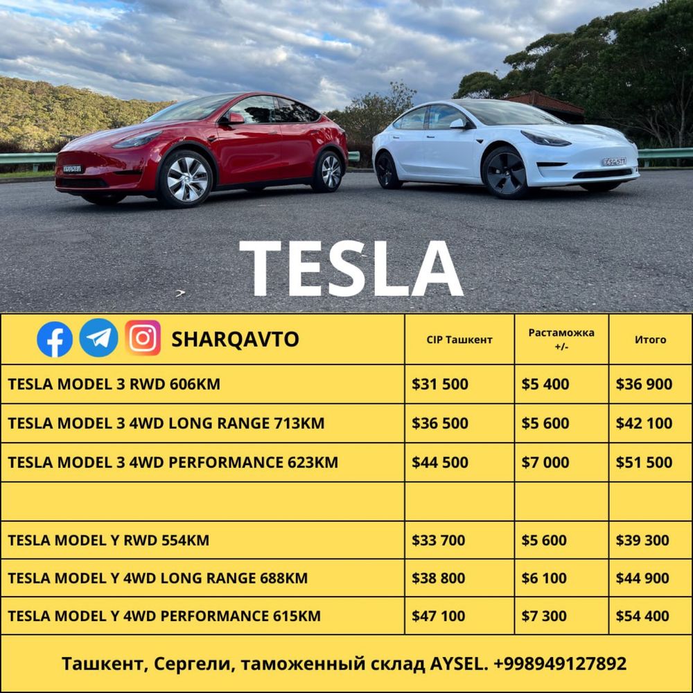 Tesla model 3 2025 CIP TASHKENT