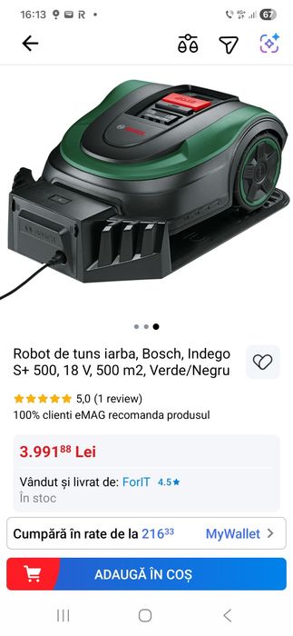 Robot de tuns iarba Bosch indego S500+
