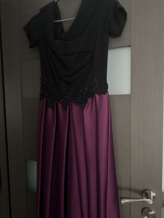 Rochie ocazie negru/mov tafta