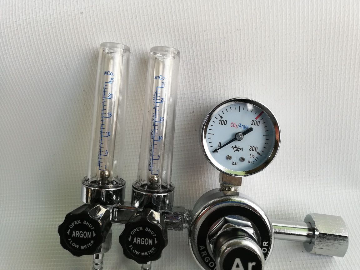 Ред.вентил за CO2/Аргон (коргон,хелий) с ротаметър,flow meter.Двоен из