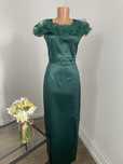 Rochie verde de ocazie cu crapatura