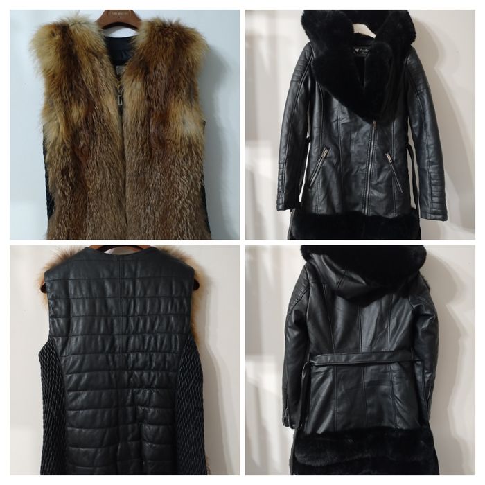 Pachet 2 buc Geaca si Vesta Blana Dama ...