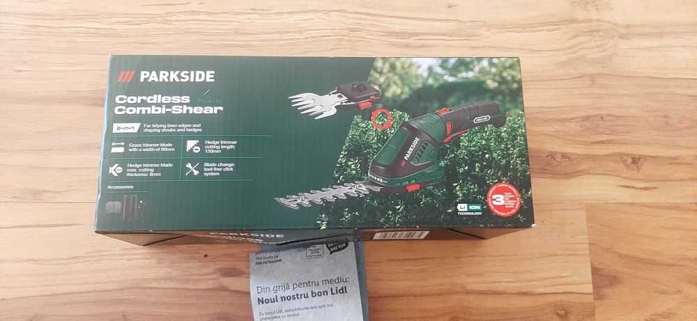 Foarfeca (trimmer) cu acumulator pentru iarba/gazon, arbusti PARKSIDE