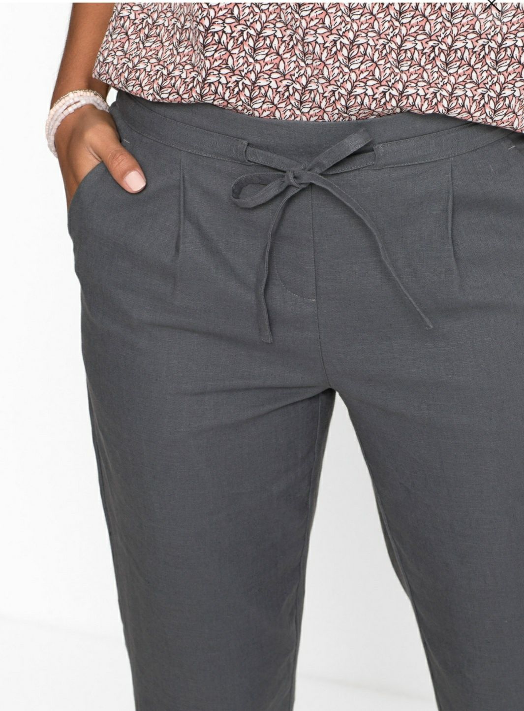 Pantaloni din in Germania,noi,gri petrol ,superbi M