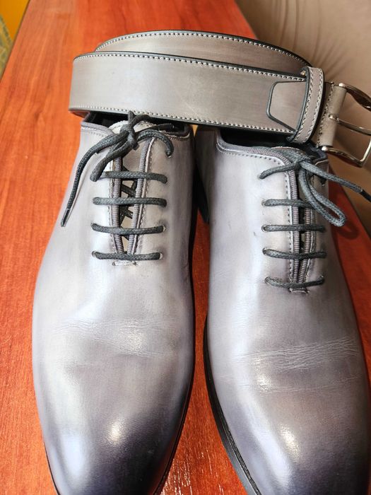 nou-set pantofi eleganti gri,marime 41 si curea gri