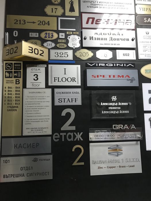 Табела за врата,офис брандиране