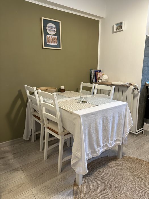 Set masa si scaune lemn masiv pin