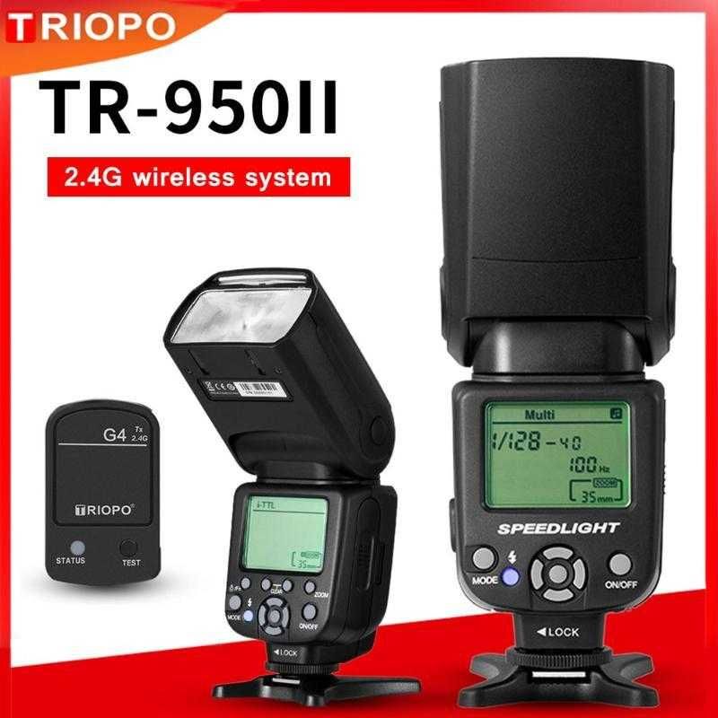 Вспышка Triopo TR-950II + синхронизатор + октобокс + стойка