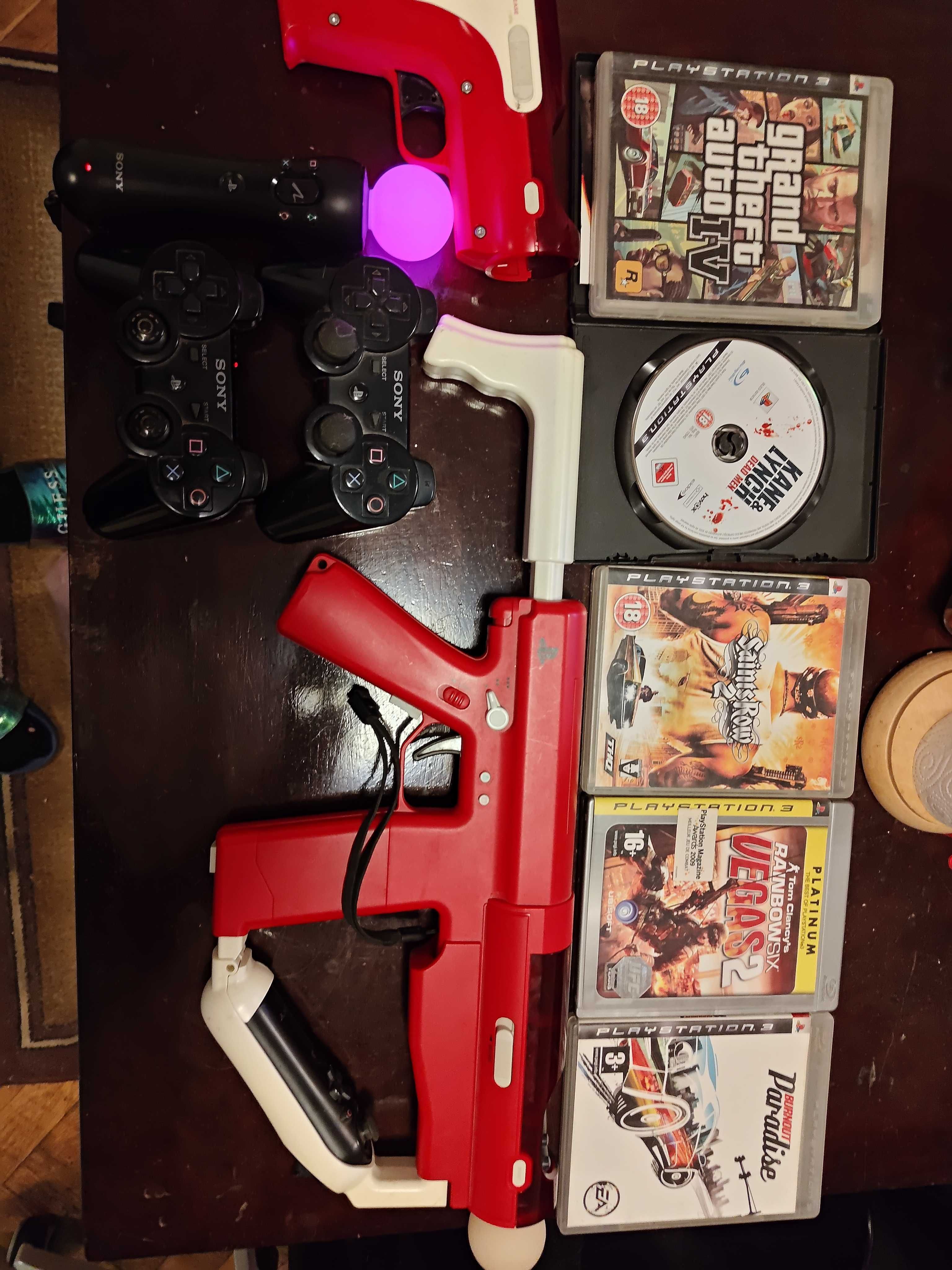 PS3 slim 160GB + hard disk 500gb + ps move 70 игри!