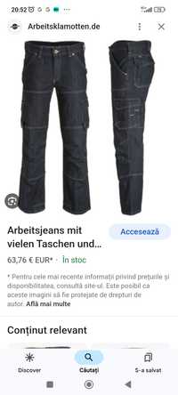 Pantaloni salopeta FHB Wilhelm bărbați mărimea L munca lucru strauss