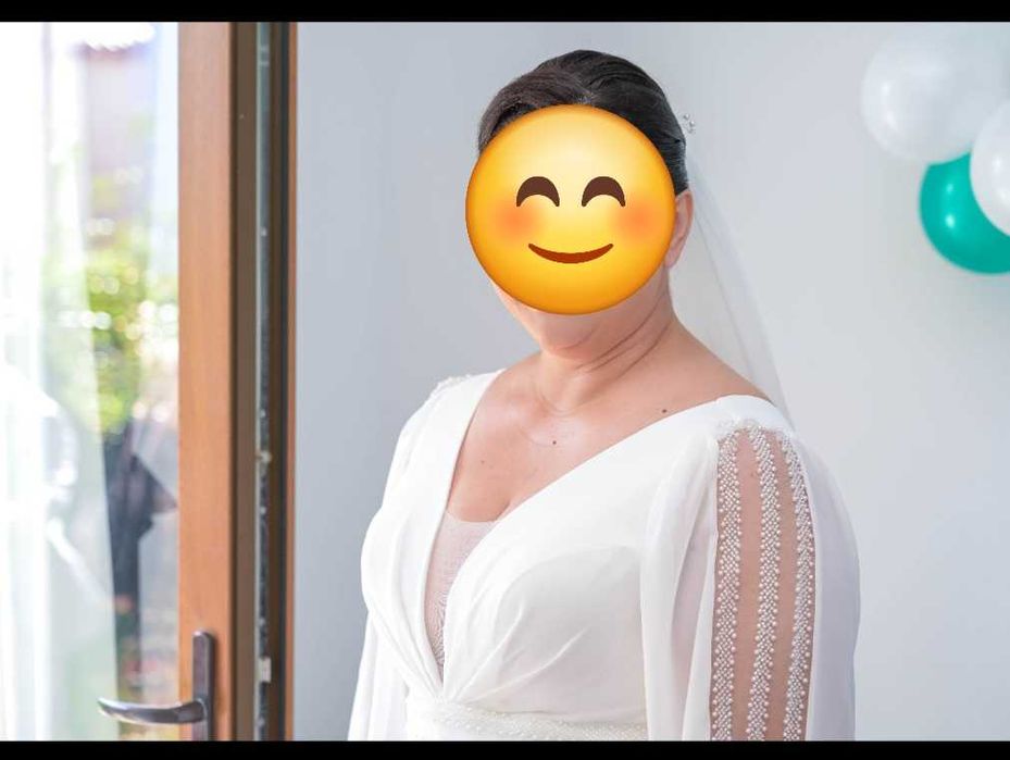 Rochie mireasa voal marimea 44