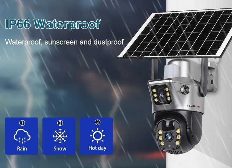 Camera Supraveghere Dubla LS VISION 360 4G cu cartela SIM &Panou Solar