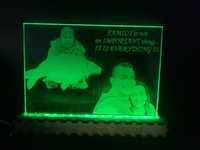 Veioza FOTO PERSONALIZATA - gravura laser pe sticla (LAMPA LED)