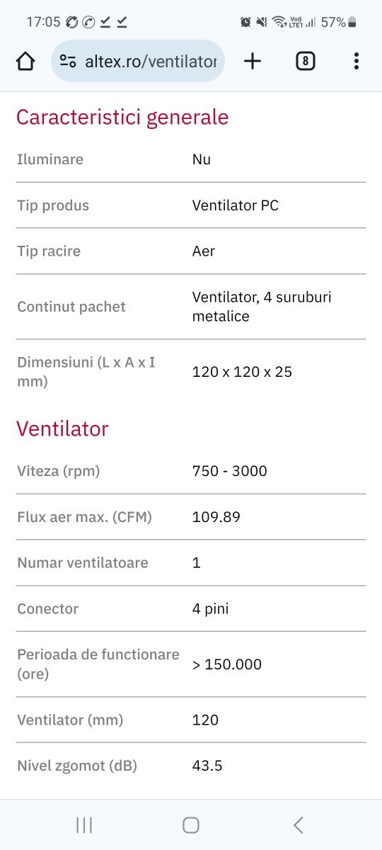Ventilator Fan Cooler Noctua NF-F12 IndustrialPPC 3000 pwm