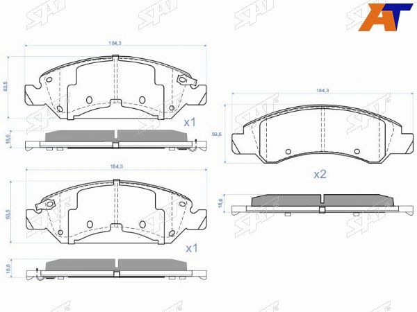 Колодки тормозные передние Новые Chevrolet Tahoe