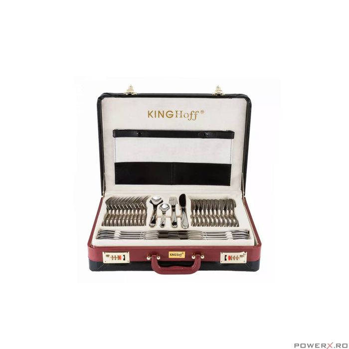Set tacamuri 72 piese, inox lustruit, geanta depozitare, Kinghoff