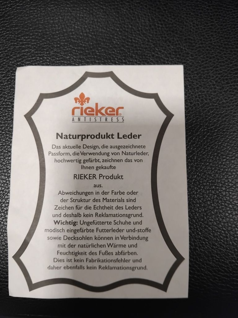Нови дамски кожени обувки rieker 39 н
