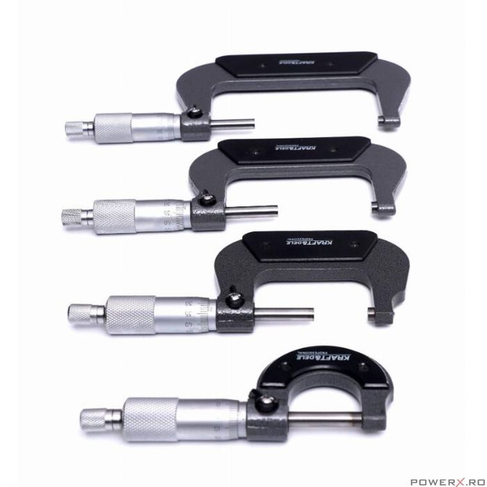Set micrometru mecanic, 0-100 mm, 8 piese, Kraft