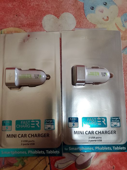 2 încărcătoare auto 12w/2,4A