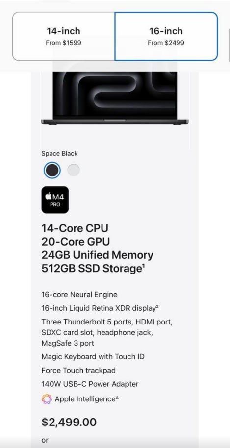 MacBook PRO 16 inch space BLACK сотилади