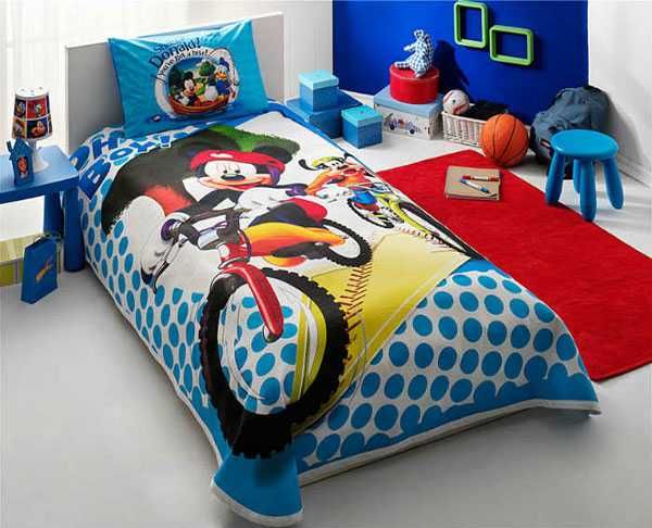 Lenjerie de pat copii bumbac Disney TAC – Mickey si Goofy