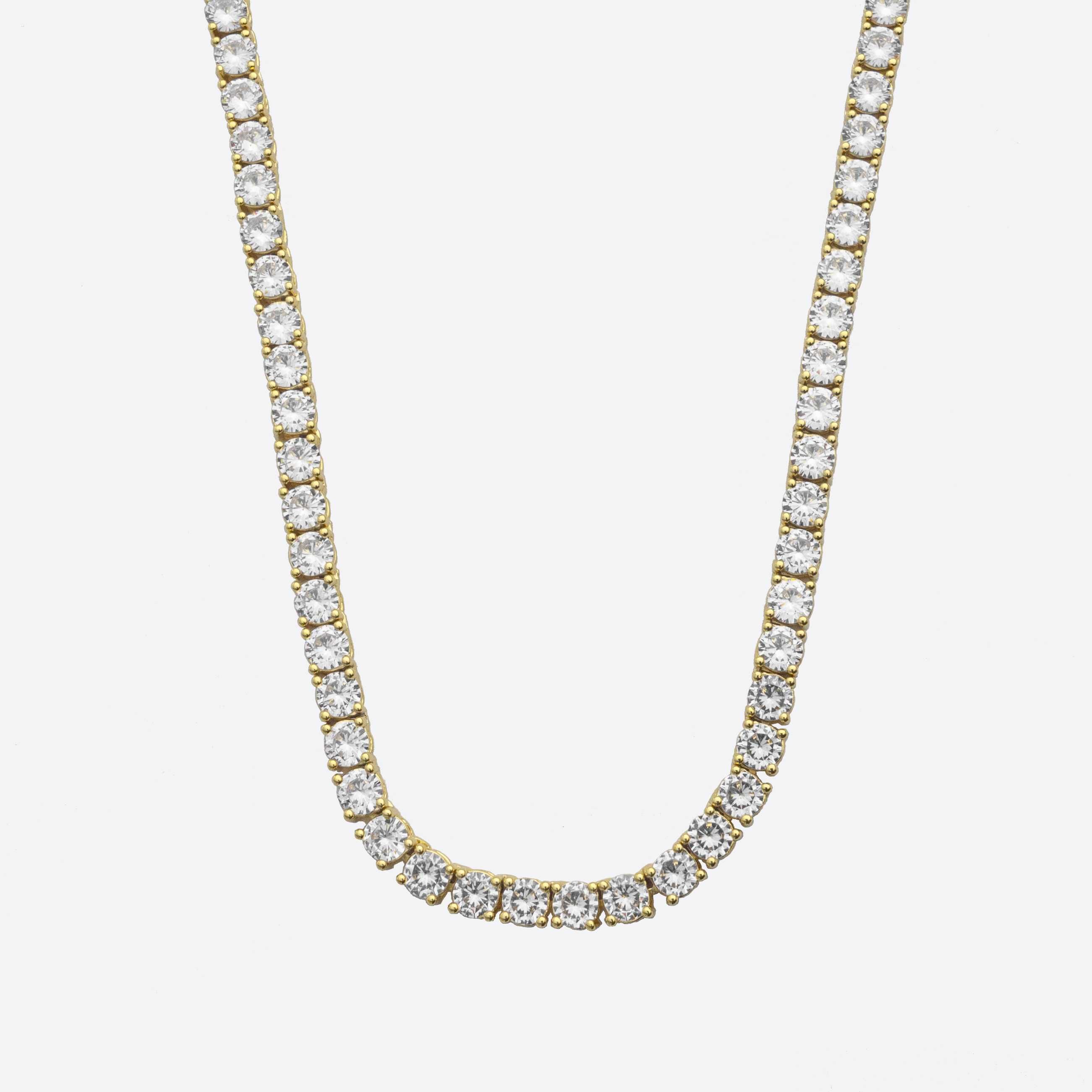 Lant Choker 4/6mm cu pietre Cubic Zirconia [Silver / Gold]