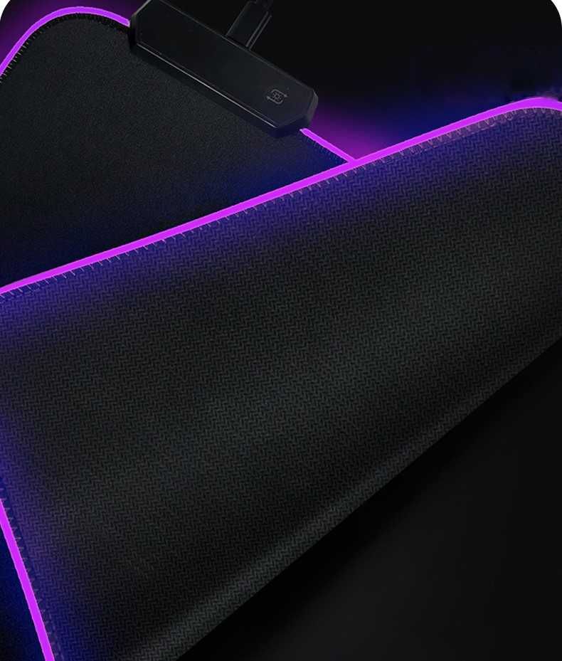 MousePad profesional Gaming RGB mare XXL, Lumini LED, 900x400x4mm