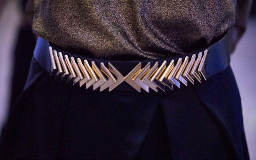 BALMAIN & HM limited edition черен кожен колан със златно Xs размер