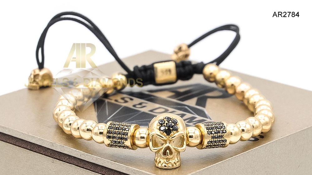 Bratara Aur 14 K model nou unisex SKULL COLLECTION ARJEWELS(AR2748)