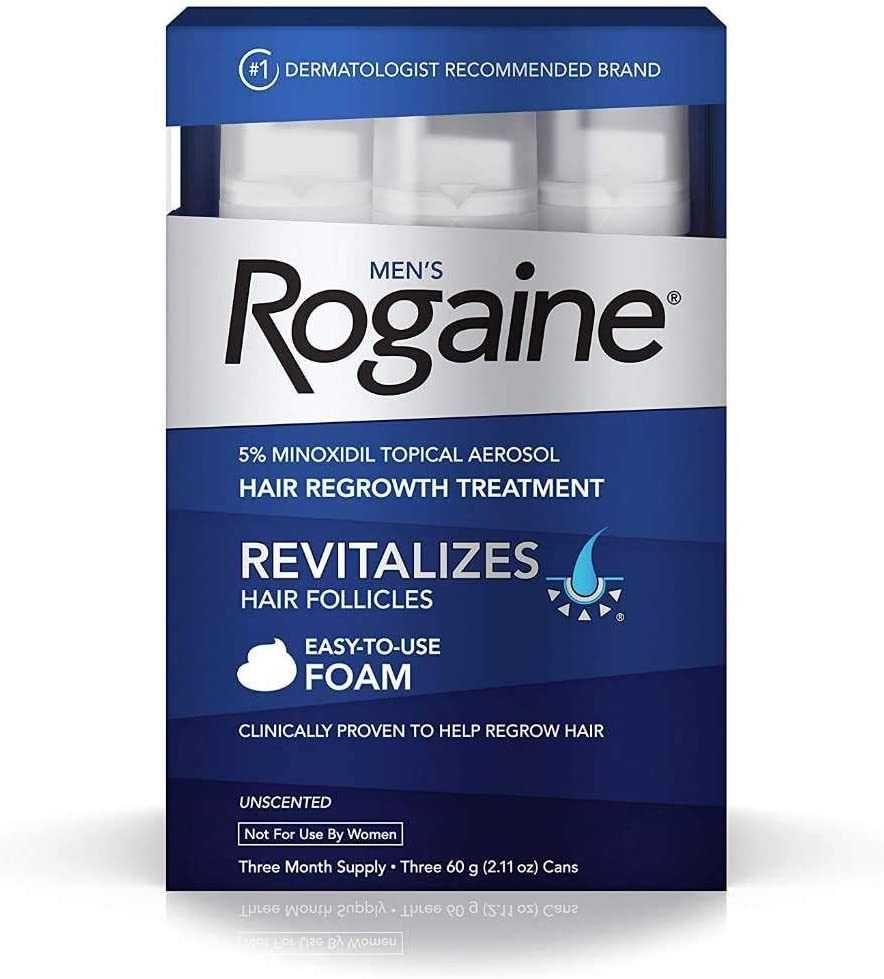 Spuma - Minoxidil Rogaine 5%, 3 Luni Aplicare, Tratament Barba/Scalp