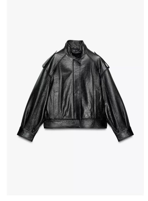 Кожено яке Zara вью стил Saint Laurent