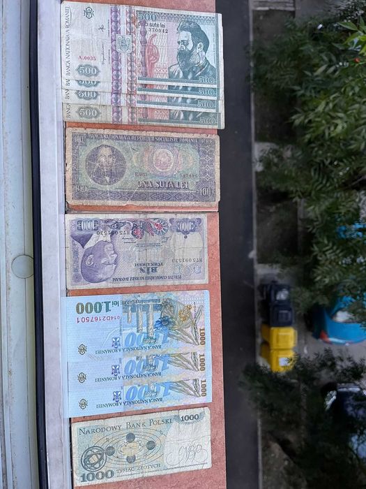 Bancnote vechi românești și străine – 9 buc – colecție