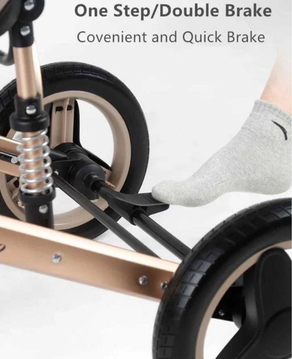 Carucior 2 in 1 cu suspensii transformabil landou-sport culoare Beige
