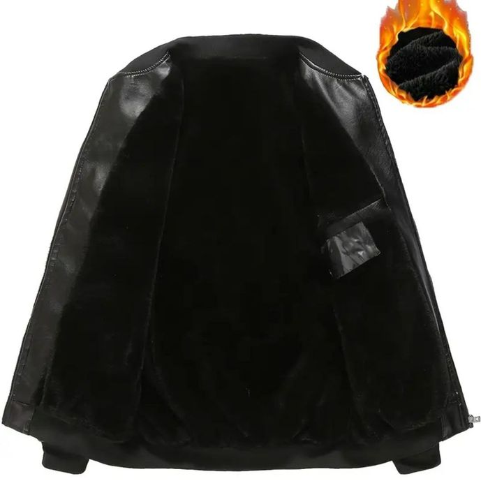 Кожанка утепленная с начесом мужская 52-54