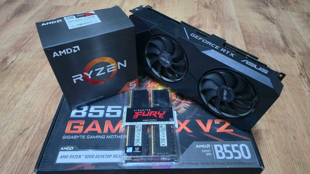 Kit Ryzen 5 5600X 2x16GB RAM (32GB) Gigabyte B550 Gaming X V2 RTX2060s