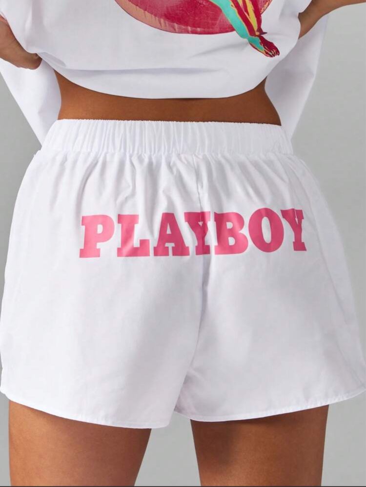 Комплект риза и къси панталонки Missguided x Playboy